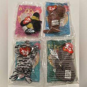 NWT LOT OF 4 VINTAGE MCDONALD’S TY BEANIE BABIES.